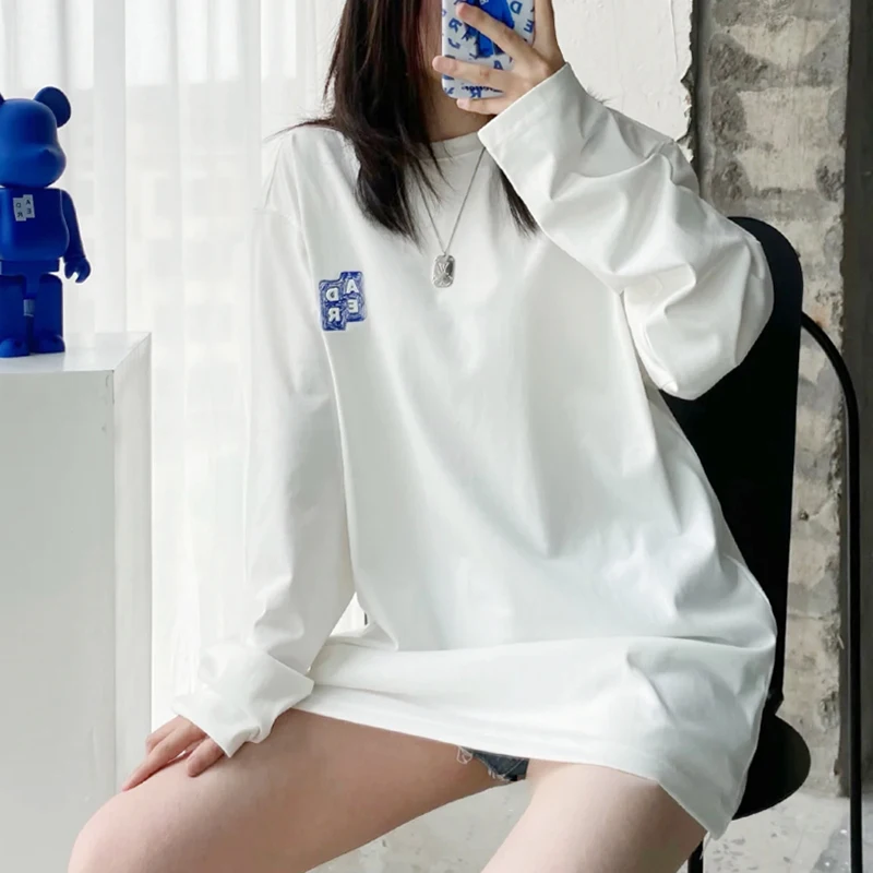

Ader Error Space 3.0 Sinsa T-Shirt Embroidered Patch Cotton Loose High Quality High Street Men and Women Long Sleeve T Shirt
