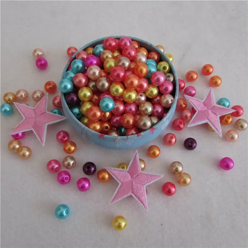 10mm about 100piece Микс цветов прямые отверстия бусины ABS искусственный пластиковый жемчуг для ювелирные аксессуары в виде бусин& фурнитура для изготовления DIY браслет ювелирных изделий - Цвет: 10mm about 100piece