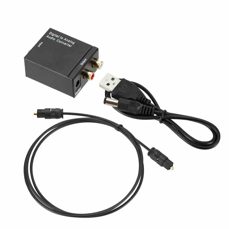Iron Case Black Черный белый коаксиальный оптический выход цифровой аналоговый аудио конвертер адаптер RCA L/R 3,5 мм для дома переключатель звука - Цвет: Iron Case Black