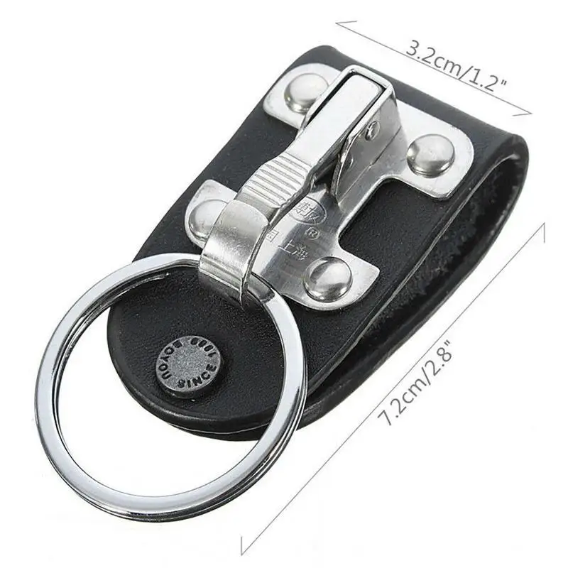 Черный брелок для ключей из искусственной кожи стальной съемный мужчин деловой