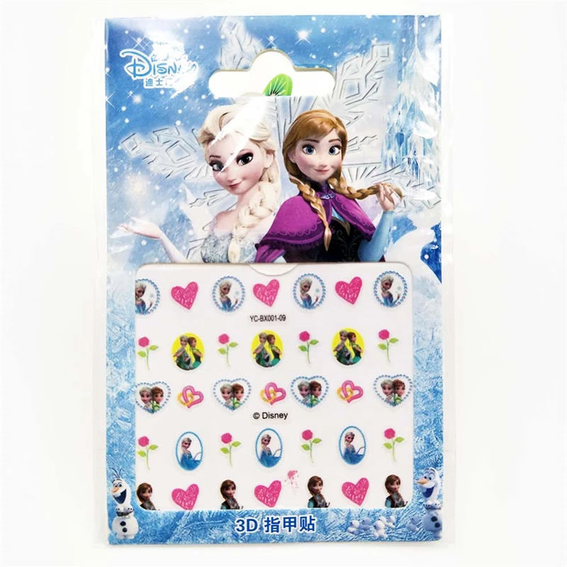 6pc Nail Stiker 180*108 см вечерние скатерти с изображением Эльзы и Анны из мультфильма «Холодное сердце» для вечеринки в честь Дня Рождения - Цвет: 6pc Nail Stiker