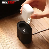 weeyrn mini portable desk charging base for airpods charging dock station soft silicone for airpods 1 2 air pots earphone case