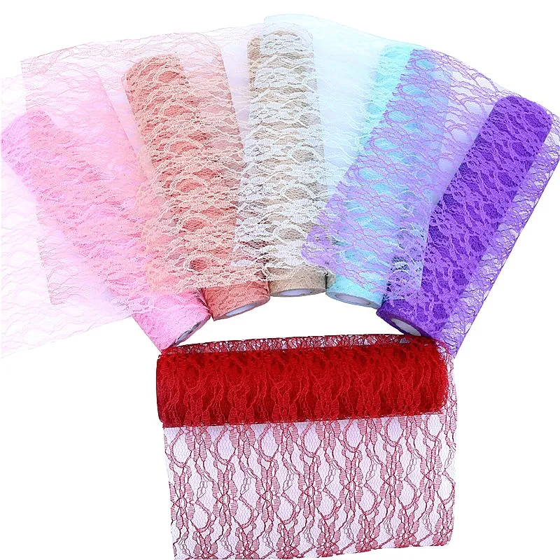 30 Cm 10 Yds Lace Tulle Spool Fabric DIY Baby Shower Wedding Party Thanksgiving Decoration Desk Cloth Sashes Sewing Accessories