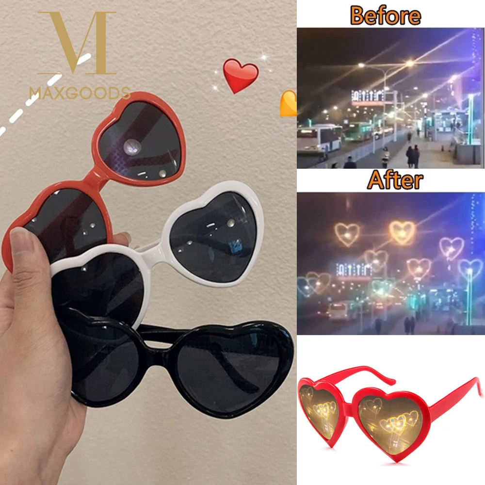 Очки в форме сердца дифракционные очки для женщин и мужчин | Аксессуары одежды
