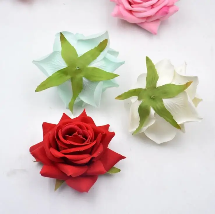 20 штук Большие 8,5 см Искусственные бархатные розы головы цветов шелк DIY шляпа обувь декоративные цветы запястье бутоньерка свадьба.