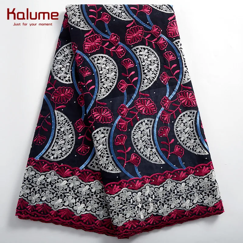 

Kalume African Lace Fabric Stones Nigerian Cotton Lace Fabric High Quality Swiss Voile In Siwtzerland For Wedding Dress H2395