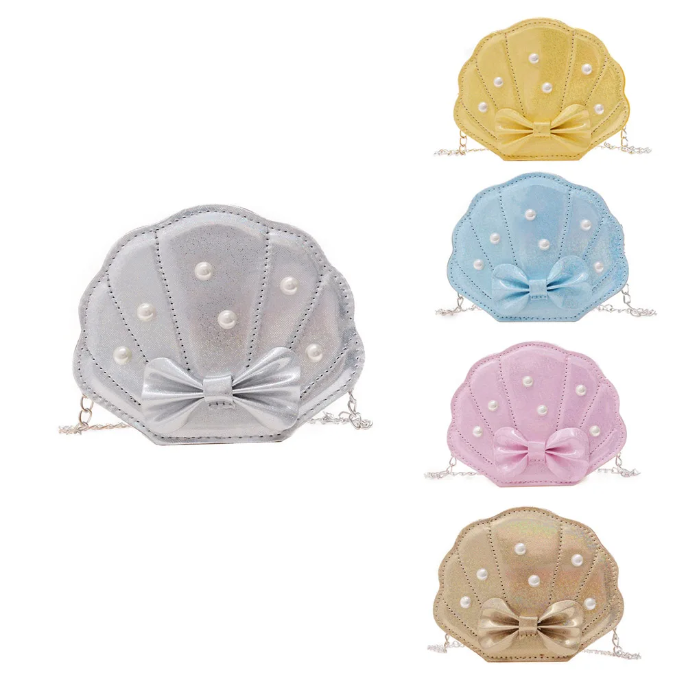 

2022 New Girls Purses and Handbags for Women Small Wallet Shiny Shell Pures and Bags Shoulder Bag Kawaii Kids Coin Bag