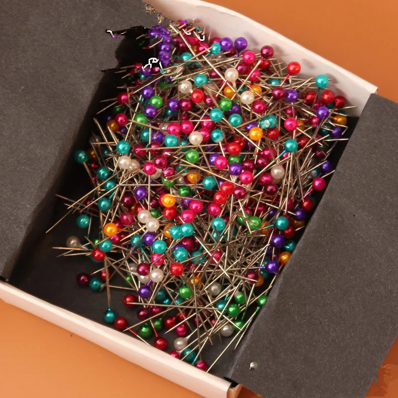 100 шт./лот красочные круглые булавки с жемчугом для изготовления одежды свадебная
