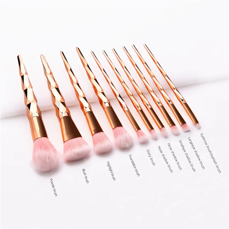Набор кистей для макияжа набор с алмазной ручкой из розового золота инструменты