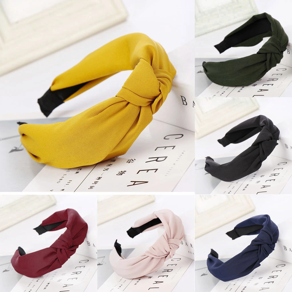 Простая тканевая повязка на голову для женщин Новинка Модная короткая Мягкая с
