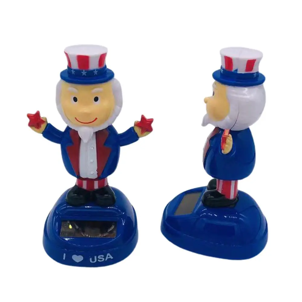 Кукла на солнечной батарее голубая я люблю США качающийся медведь украшение