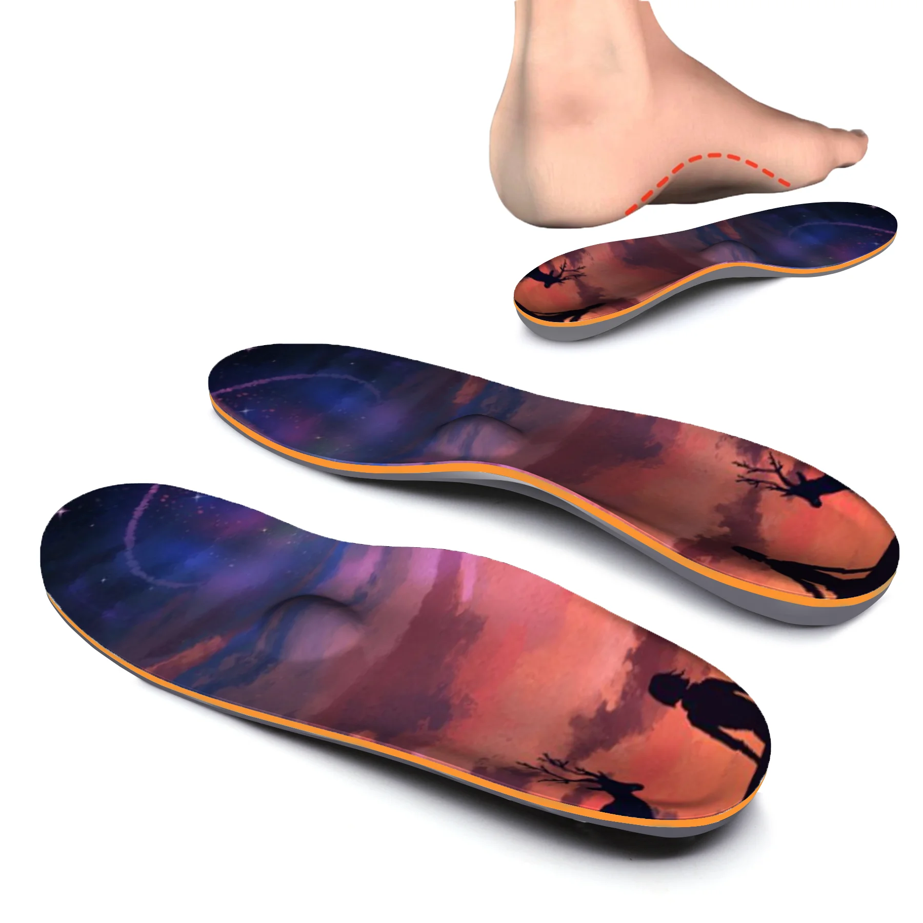 

Starry Sky Pattern IFITNA High Arch Support Insoles Non-slip, Relieve Foot Fatigue Memory Foam for Men and Women Orthotic Insert