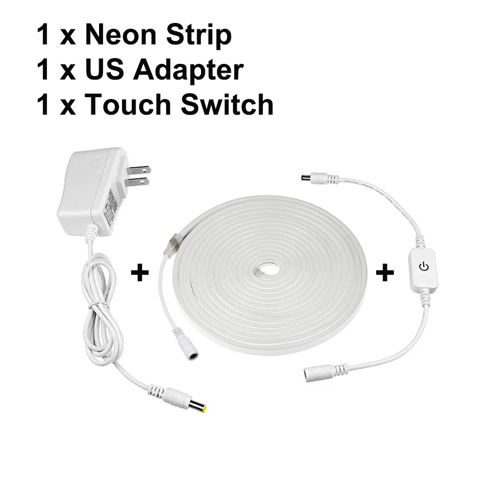 a set of US LED Tape 12V Светодиодные ленты неоновый светильник вывеска 1/2/3/4/5 м Гибкий неоновый светодиодный лента для украшения дома светильник ing Водонепроницаемый Светодиодная лента световой - Испускаемый цвет: a set of US LED Tape