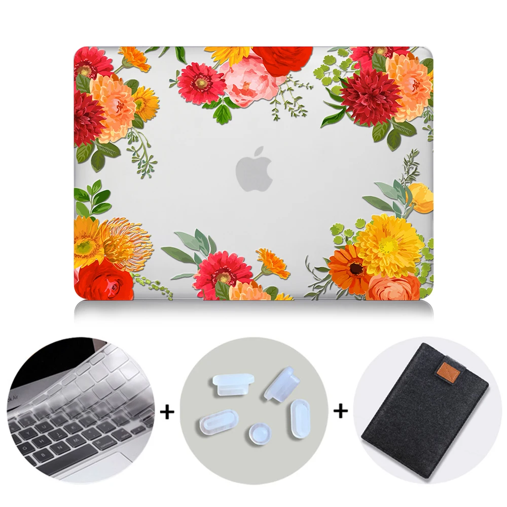 MTT чехол с цветами и кристаллами для Macbook Air Pro retina 11, 12, 13, 15, твердый цветочный чехол для mac book Pro 13,3 дюймов, сумка для ноутбука - Цвет: MB09