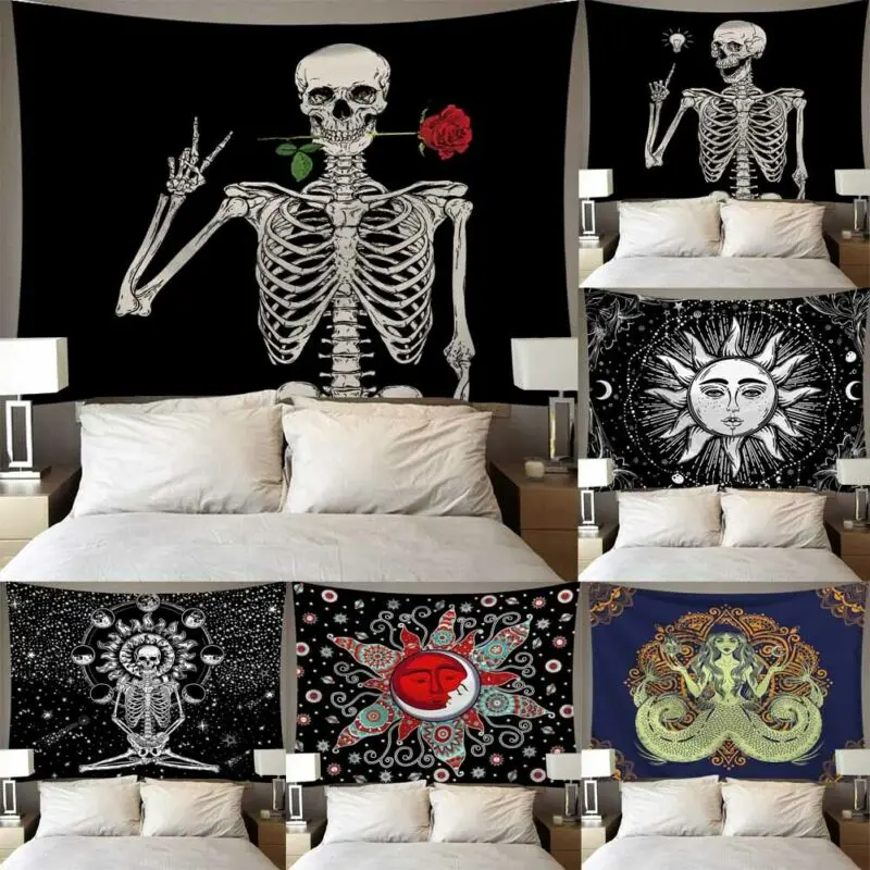 Гобелен из полиэстера с принтом черепа волка и букв для мужчин женщин тонкое