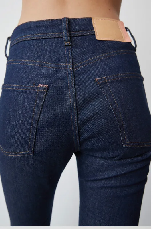

Autumn Winter New Fashion Commute Build Thin with High Waist All Kinds Games Small Leg Straight Pants Nine Point Jeans A3