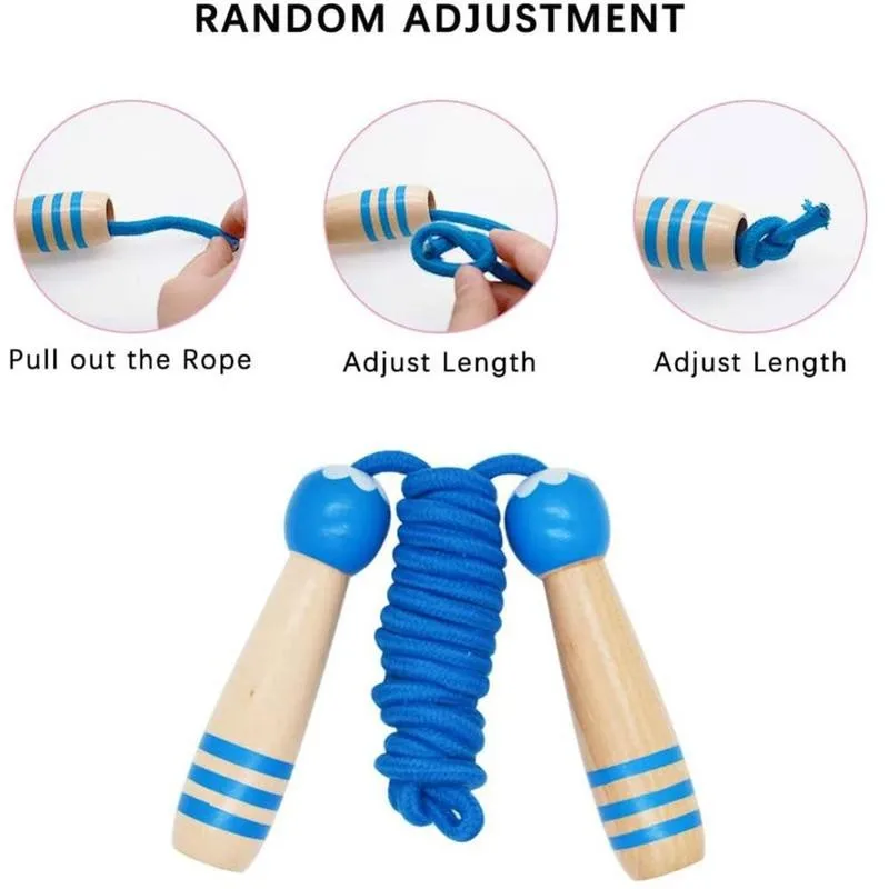 

Children Lovely Style Durable Wooden Handle Skipping Exercise Fitness Sports 260CM Students Rope Practical Jump Rope Rope F6R9