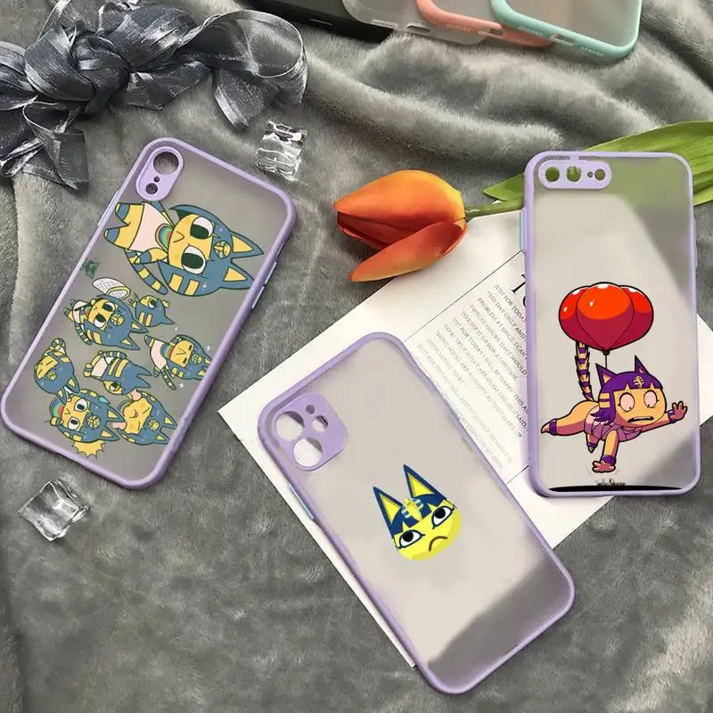 

ankha Phone Case Purple Color Matte Transparent For iPhone 13 12 Mini 11 Pro X XR XS Max 7 8 Plus