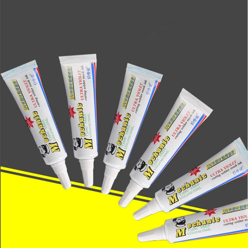 

15 ml MECHANIC YM56 solder resist UV photosensitive ink green/red/blue/yellow/black/white solder paste flux, suitable for BGA PC