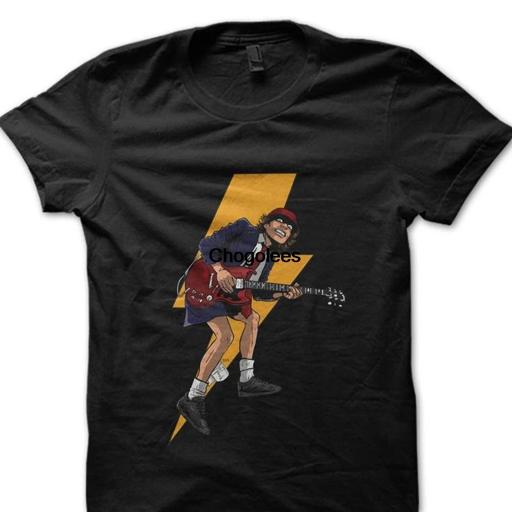 Тяжелая металлическая рок жесткая футболка rockacdc для гитариста Angus Young - купить по