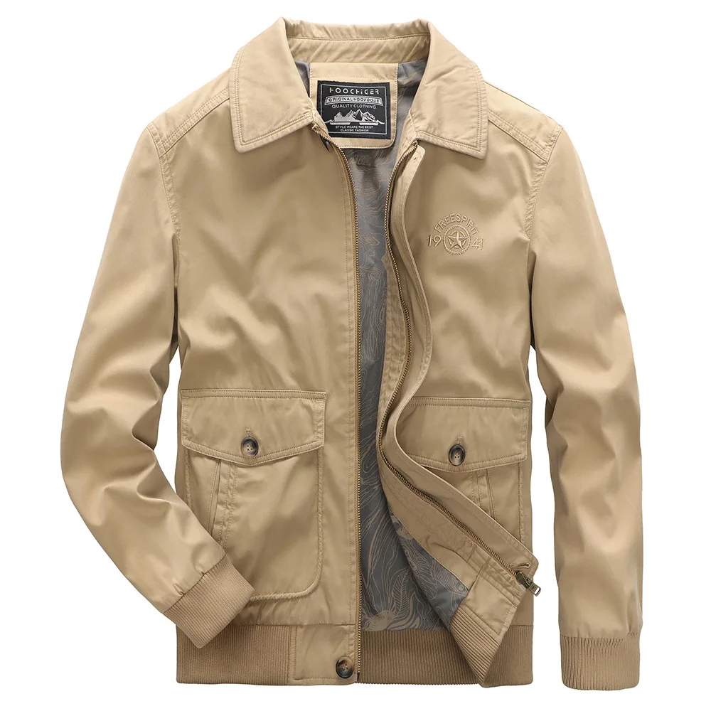 

Autumn Jackets Men Casual New Turn-down Collar Tops Men Clothing Large Size 4XL 5XL Outwear Coats Mens Military Jacket MY261