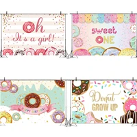 donut themed birthday party decoration background baby shower oh baby sweet party customize kids photo stuido decoration