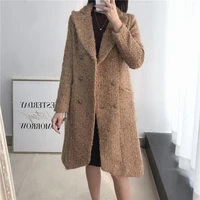 hot fashion womens tweed overcoat autumn winter womens high quality double breasted coat b155