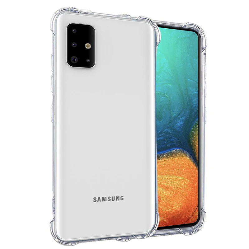 Противоударный Прозрачный чехол для Samsung A51 A71 прозрачный мягкий силиконовый