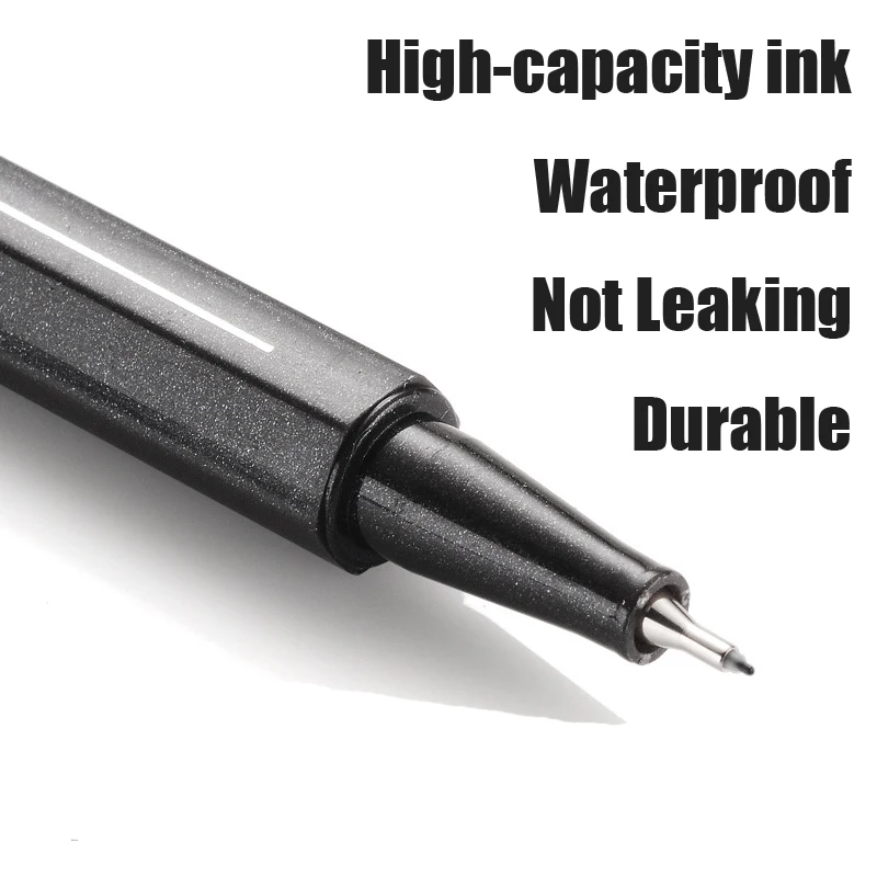 Набор водостойких черных фломастеров для рисования 005 01 02 03 04 05 06 08 1 0|Цветные