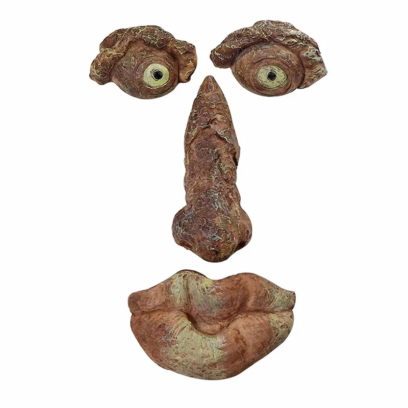 

Resin Bark Ghost Face Facial Features Decoration Easter Outdoor Creative Props Garden Decoration Outdoor Easter Jardineria Decor