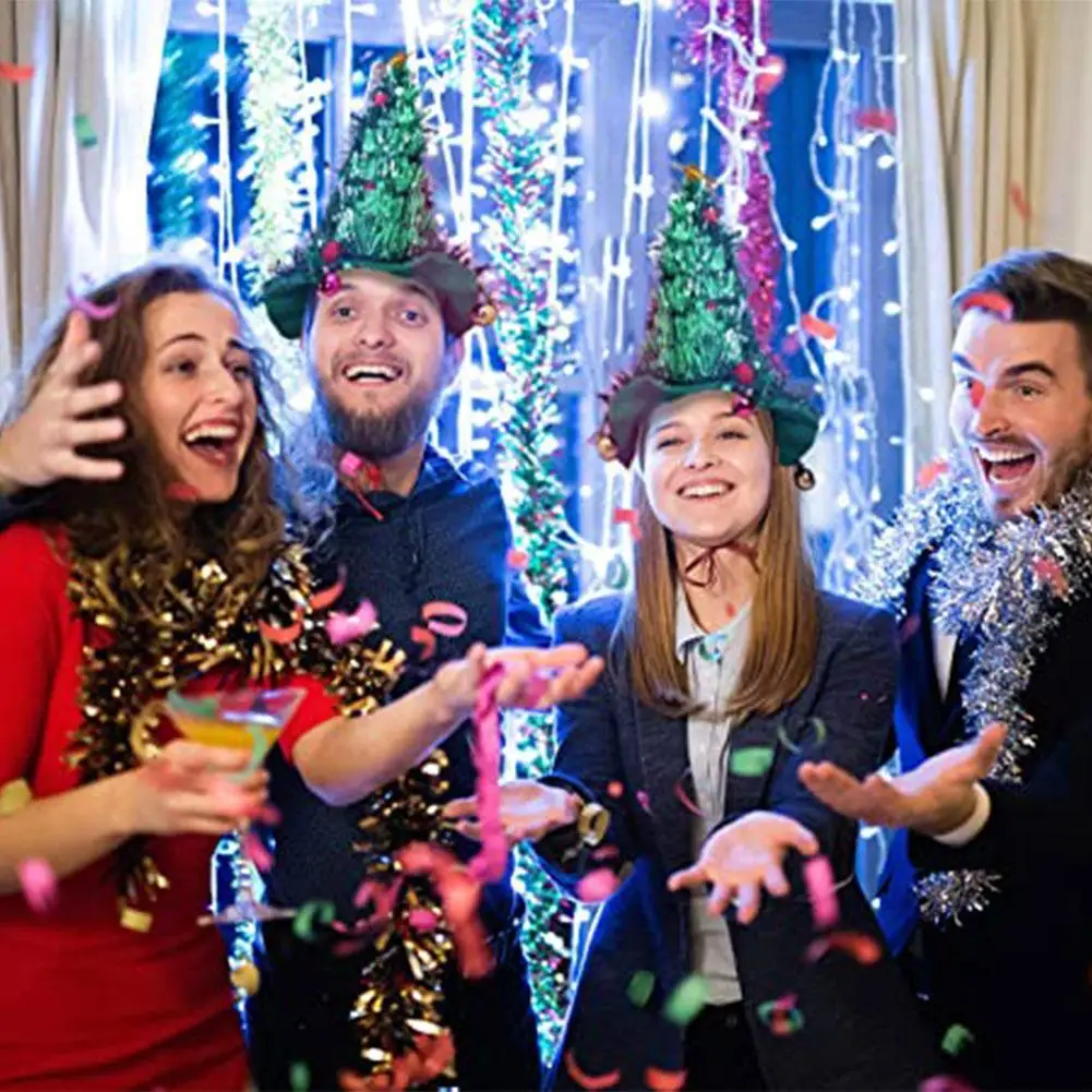 Рождественская шапка блестящая мишура для рождественской елки взрослых детей