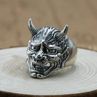 925 sterling silver jewelry punk rock vintage skull opening ring gift hiphop men adjustable ring