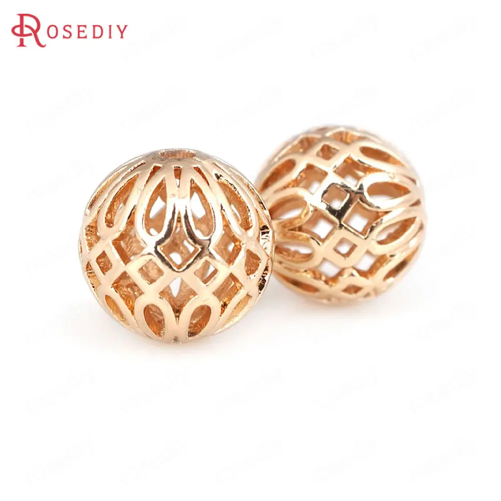 

(D303) 6 штук 11,5 мм 24K позолоченные латунные полые круглые бусины для браслетов высокого качества ювелирные аксессуары