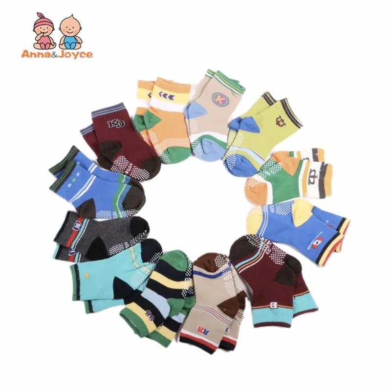 Calcetines antideslizantes para beb&eacute;, zapatillas casuales para ni&ntilde;o reci&eacute;n nacido, 12 par/lote-1
