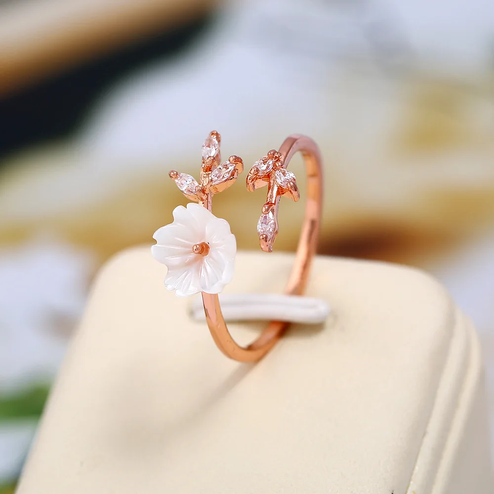 

Simple Creative Branch Flower Open Ring For Women Girls Elegant Cute Finger Circle Rings Jewelry Accessories Gift Party Dating