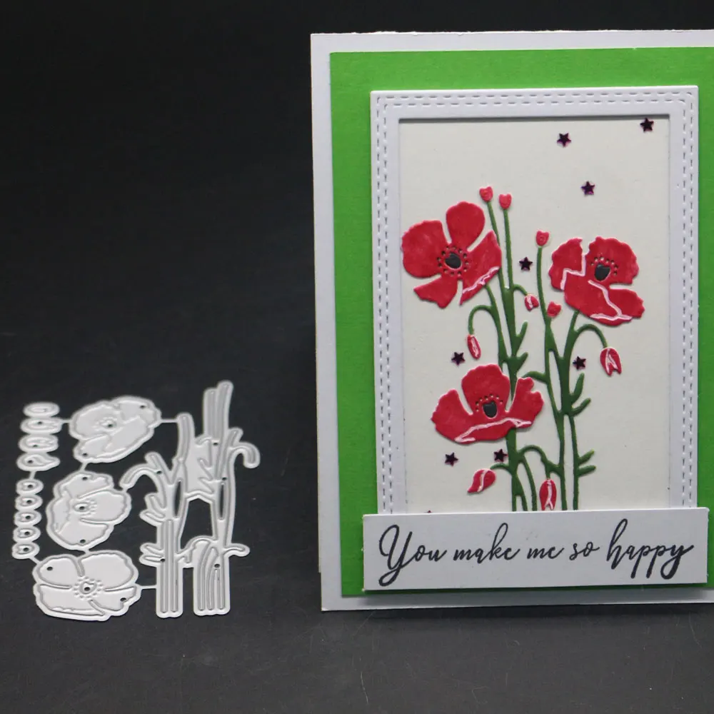 C бутоном цветка рамка Трафаретный вырубной штамп цветок украшение