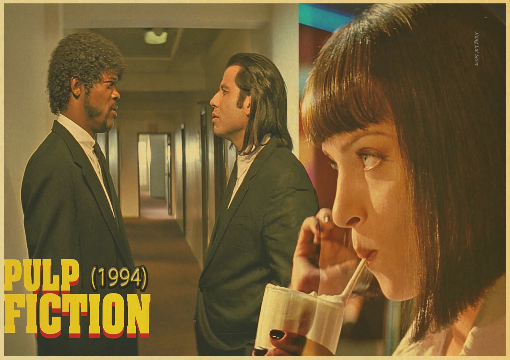 

Quentin Tarantino CLASSIC MOVIE PULP FICTION Retro Poster Vintage poster Wall Decor For Home Bar Cafe