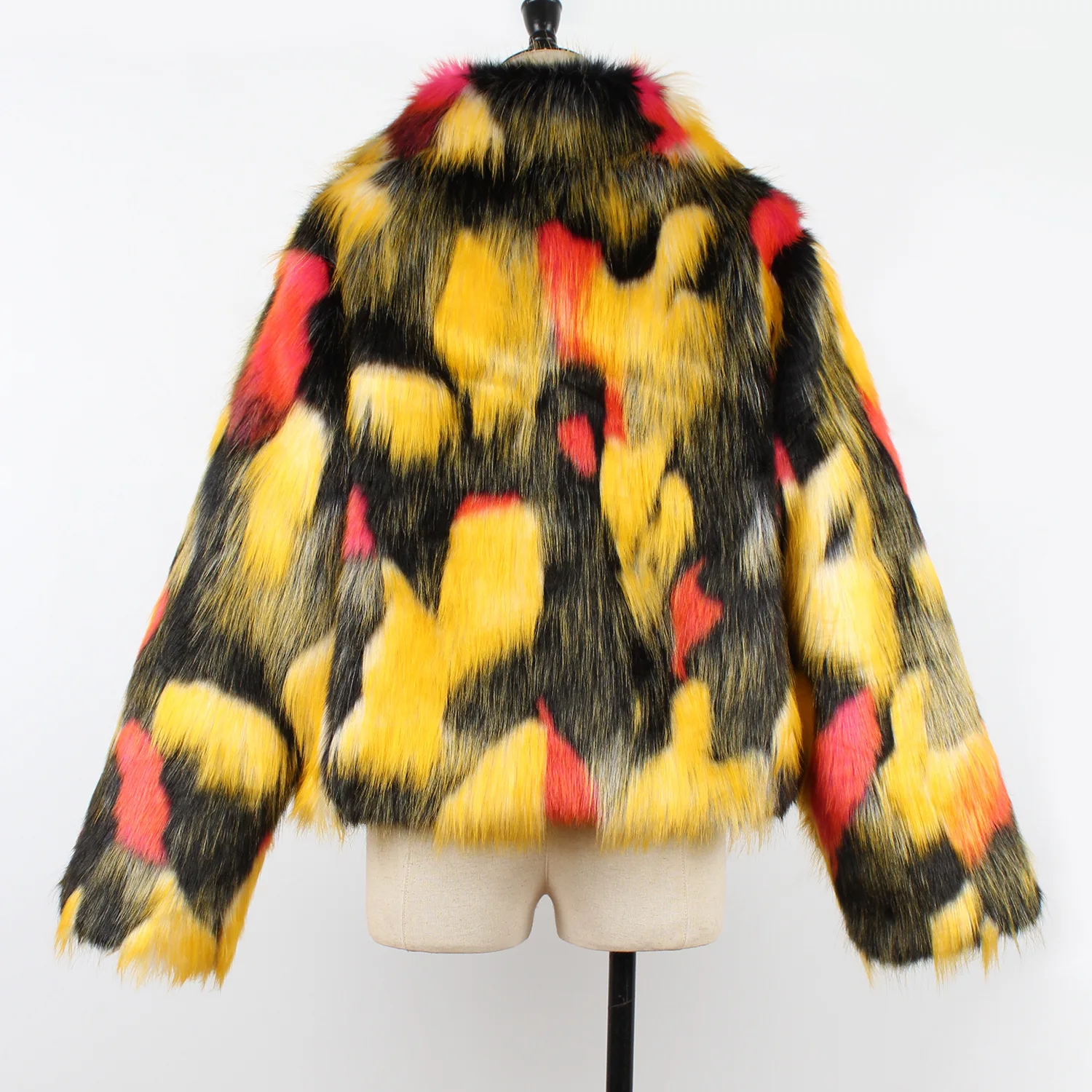 

Multi Color Faux Fur Jacket Thick Warm Fake Fleece Jacket Fluffy Jackets Fur Coat Streetwear Party Outwear Plus Size Fur Coat