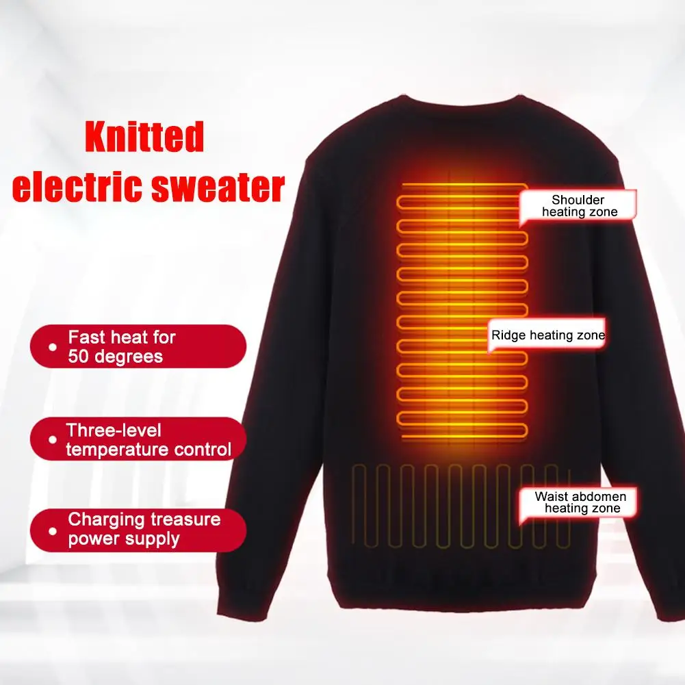 Outdoor Heating Sweater USB Electric Intelligent Warm Sweatshirt Carbon Fiber Heated Jacket for Both Men and Women |