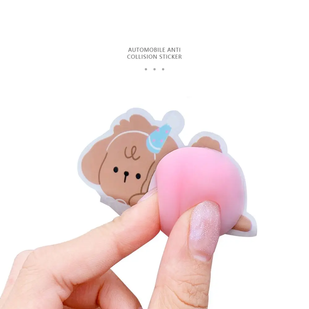 3D мультяшная Автомобильная наклейка силиконовая Противоударная полоса