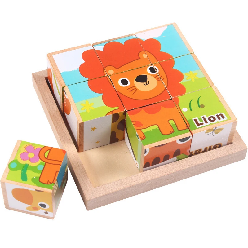 

3D Cube Puzzle Blocks Wooden Toys Jouet Enfant Montessori Blocs En Bois Kids Children Educational Learning Kinder Spielzeug