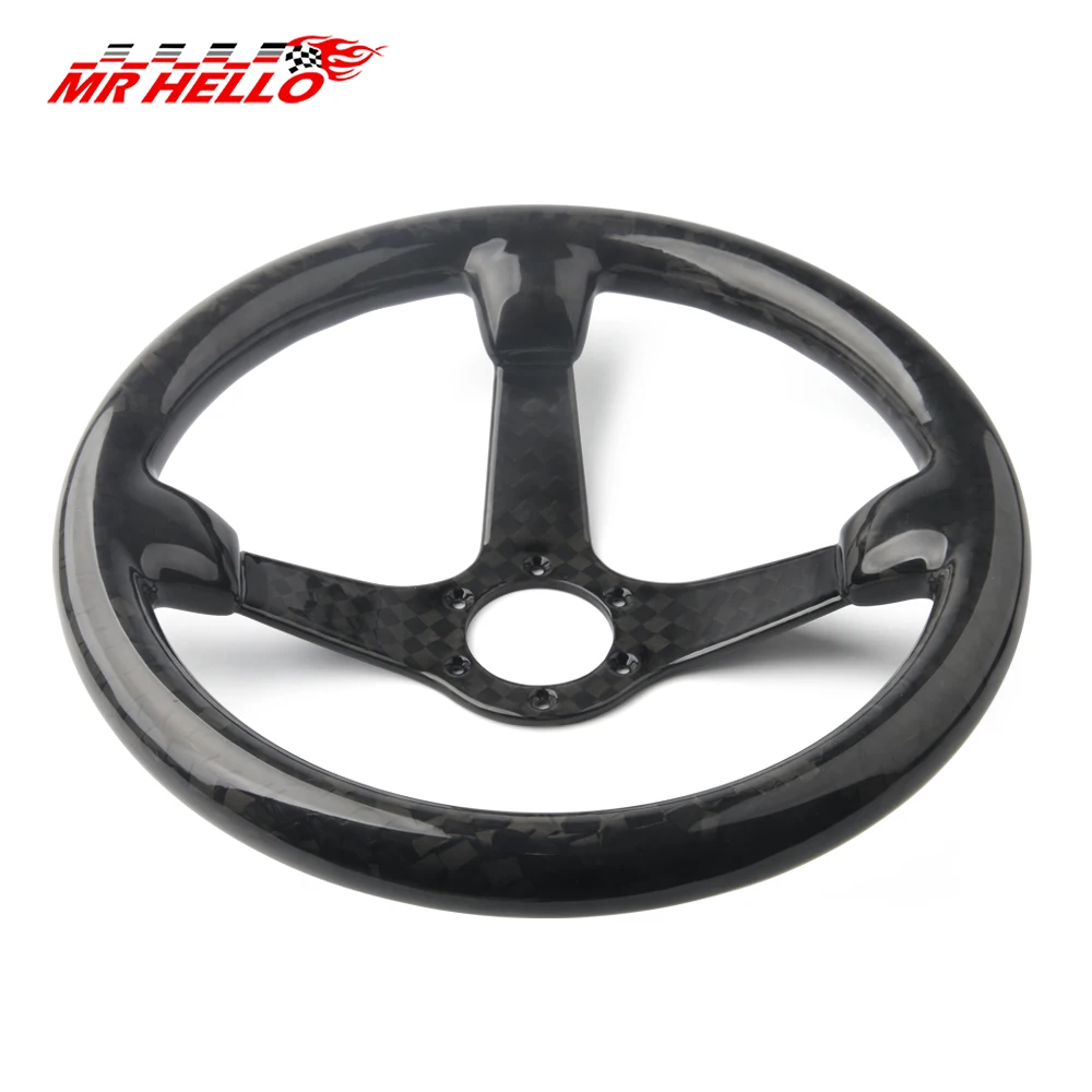 

14'' 350mm Deep Dish Universal Full Carbon Fiber Sport Rally Race Drift Car Racing Steering Wheel