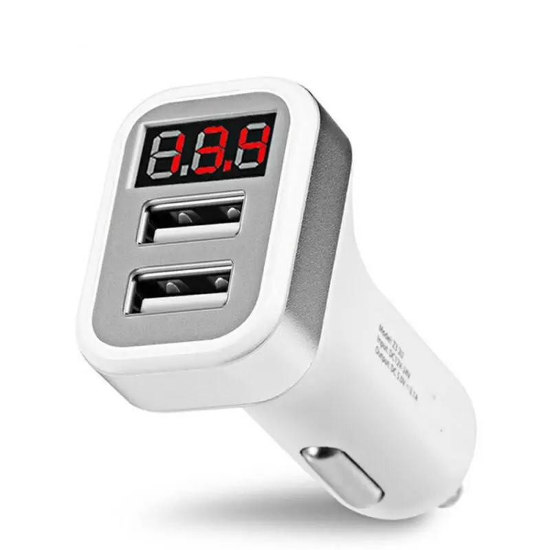 Dual USB Car Charger OLAF Digital Display LED GPS Automatic Fast Charging Adapter Chargers for Samsung Xiaomi Tablet | Мобильные