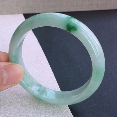 

Send Certificate Natural Burmese Jade 54-64mm Two-color Bracelet Elegant Princess Jewelry Send Mom to Girlfriend