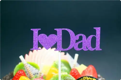 purple 1 шт я люблю тебя, маму, папу, золотые бумажные топперы для кексов, День матери, отца, с днем рождения, торты, вечерние, подарки, Декор - Цвет: purple