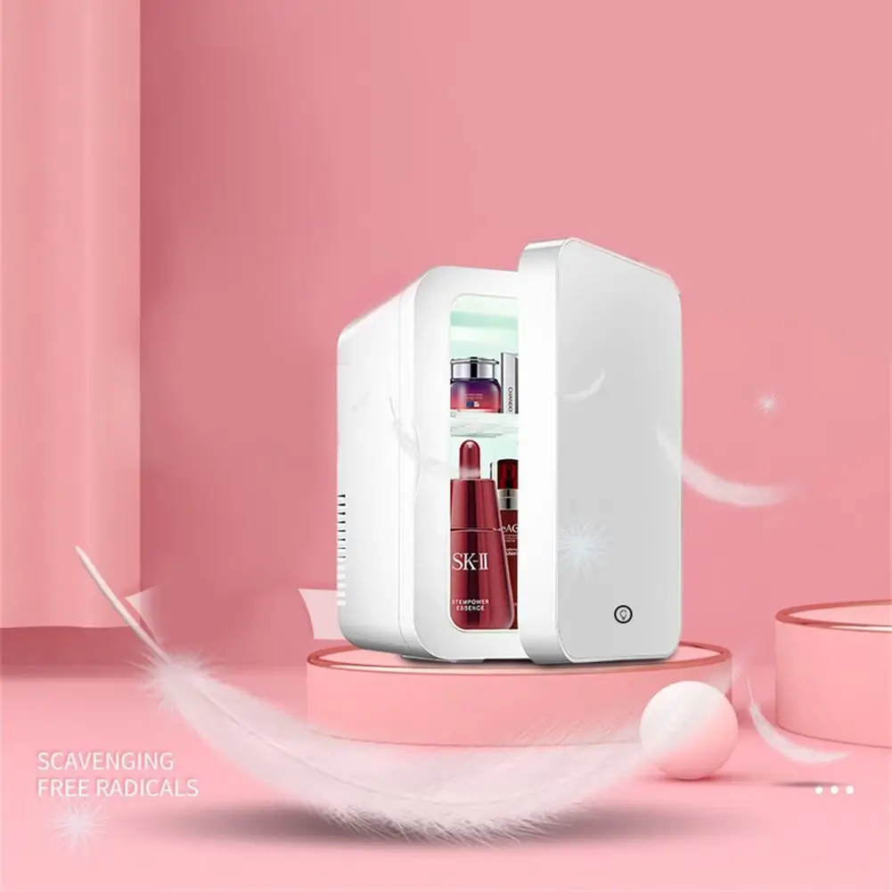 

8l Mini Refrigerator Household Beauty Refrigerator With Mirror Led Light