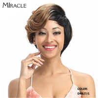 miracle wig short wavy synthetic hair wigs ombre bob wig for black women mohi dry wig heat resistant synthetic wig free shipping