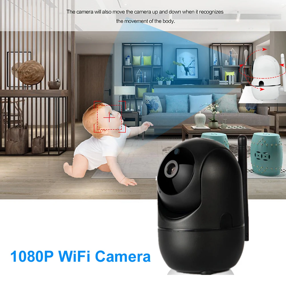 

Indoor WiFi IP Camera 2MP Pan Tilt Security Nanny Cam with Auto Tracking 1080P 105 Wide-angle 360 coverage