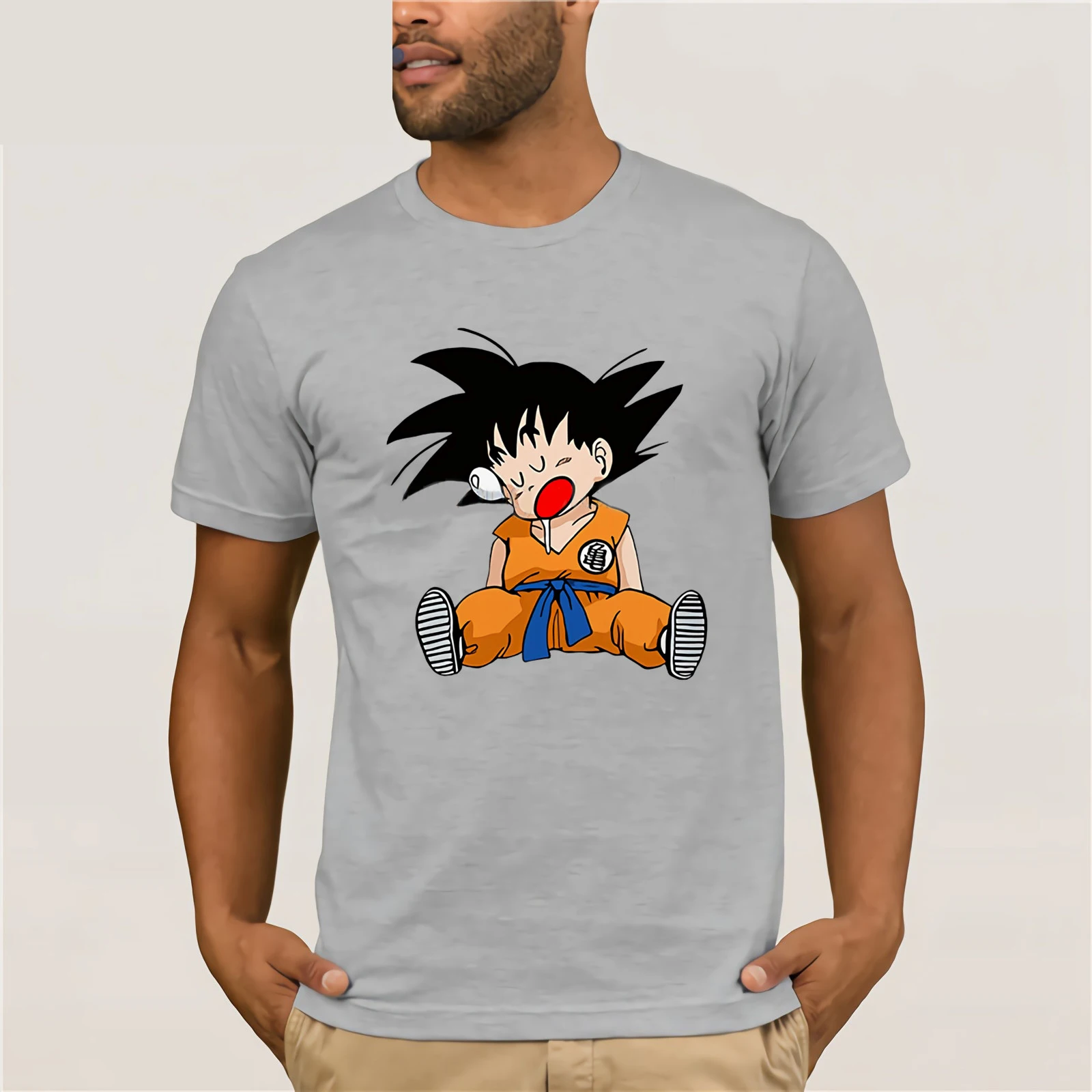 Летние хлопковые Забавные футболки Dragon Ball Z футболка для мужчин с принтом Сон