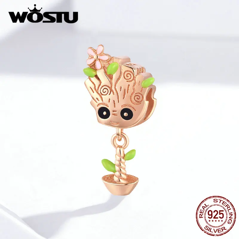 WOSTU Горячая Мода 925 стерлингового серебра Treant подвески из розового золота